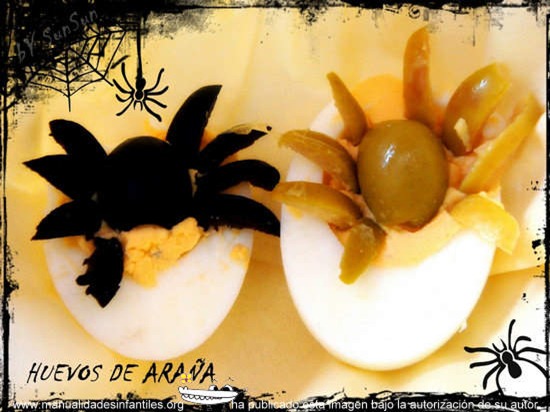 huevos de araña recetas para halloween