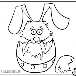 Dibujo de conejo en el huevo