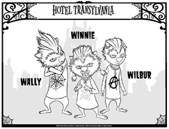 dibujos hotel transilvania para colorear-Wally-winnie-Wilbur
