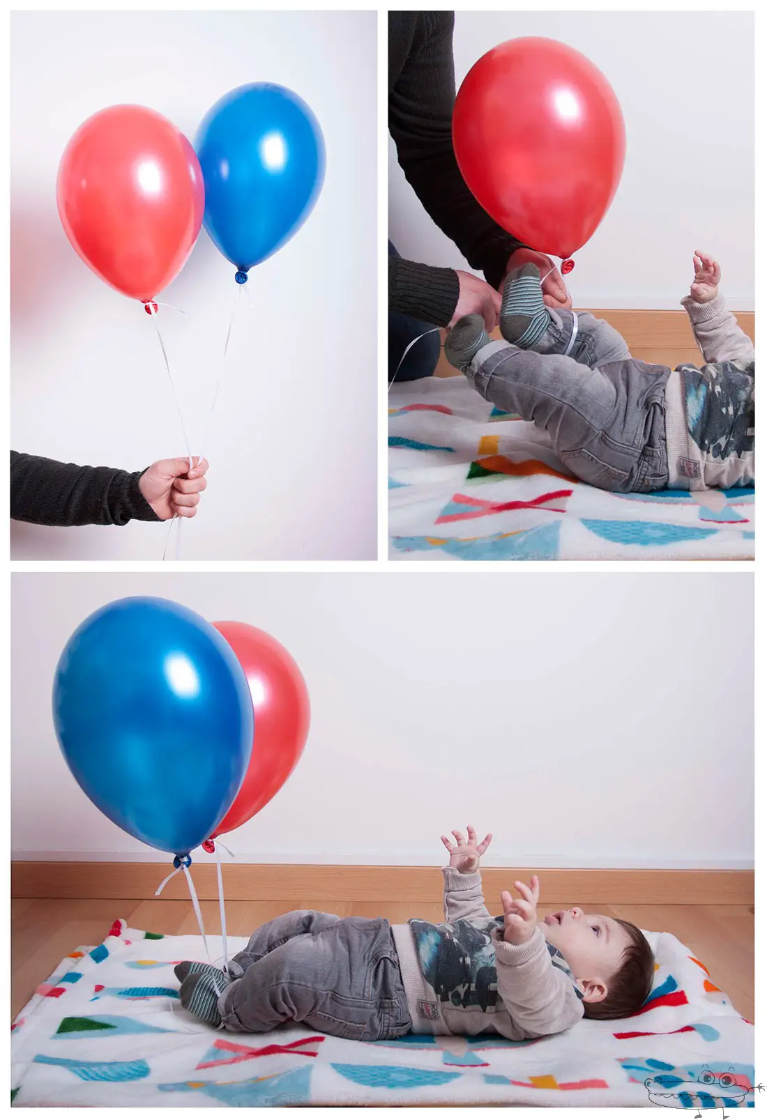 Juegos con globos de helio para bebes