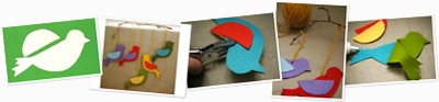 Ver Móvil de Fieltro con Figuras de Pájaros