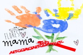 Ramo de flores con huellas