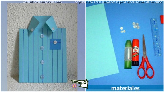 Tarjeta para el día del padre con forma de camisa | Manualidades Tarjeta para el día del padre con forma de camisa | Manualidades