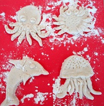animales marinos pasta de sal