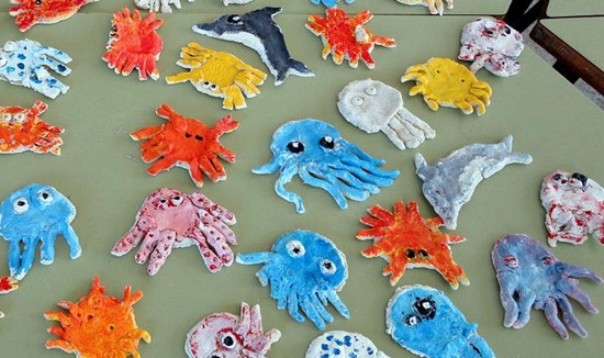 animales marinos pasta sal