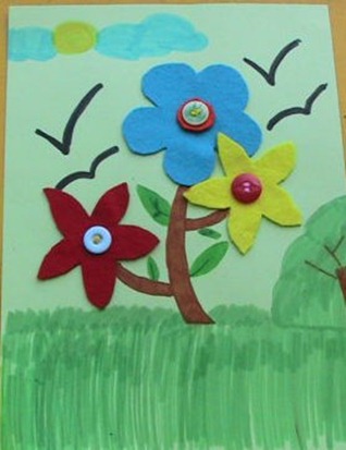 flores tela botone