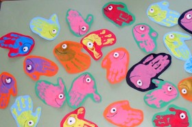 peces con dactilopintura