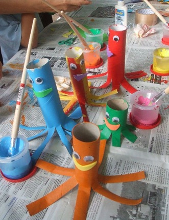 pulpo tubos papel