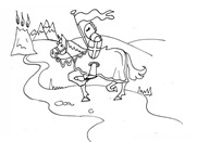 sant jordi cavallo para imprimir colorear