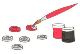 tres en ralla pintar fichas