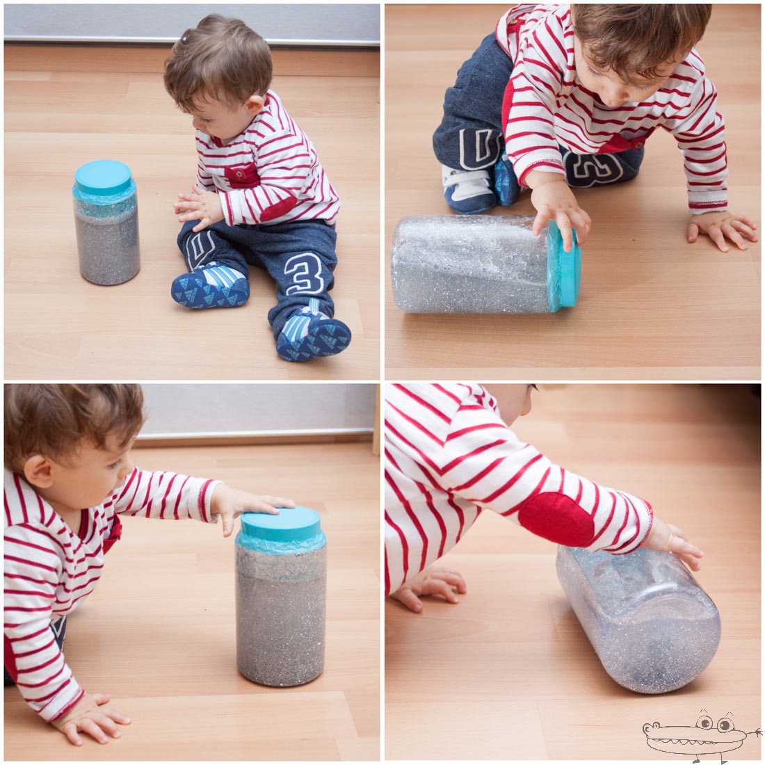 Botella sensorial de Navidad para bebé