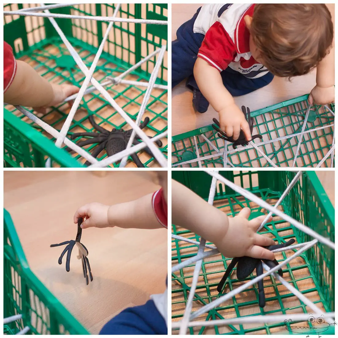 actividad de aptrapar la araña para bebés