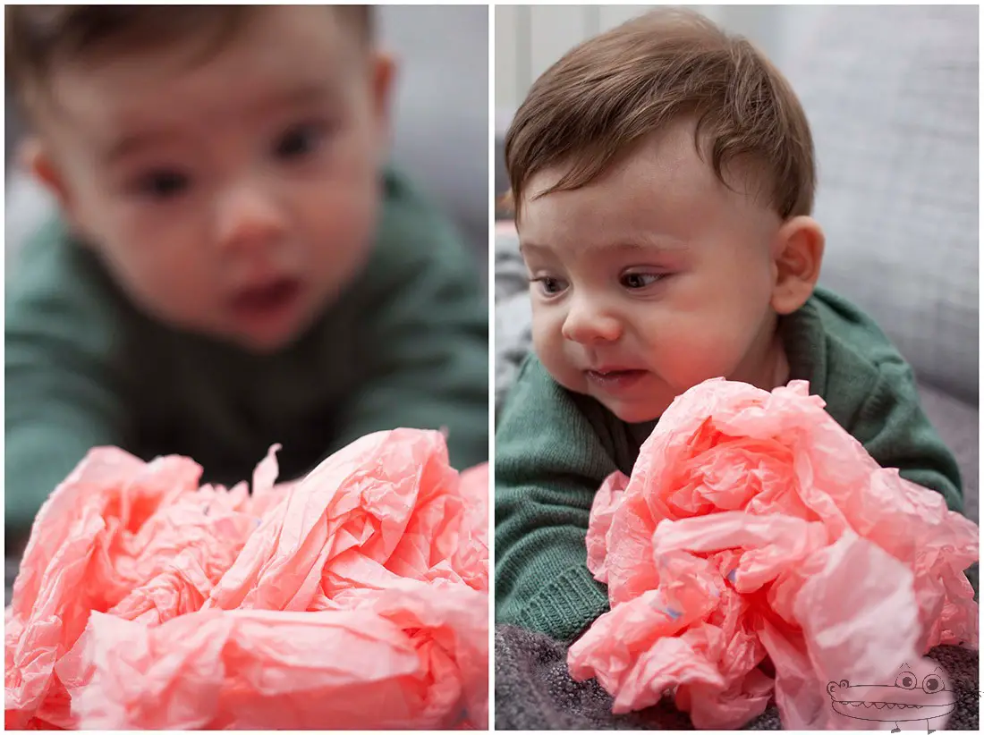 juegos para bebe con papel de seda