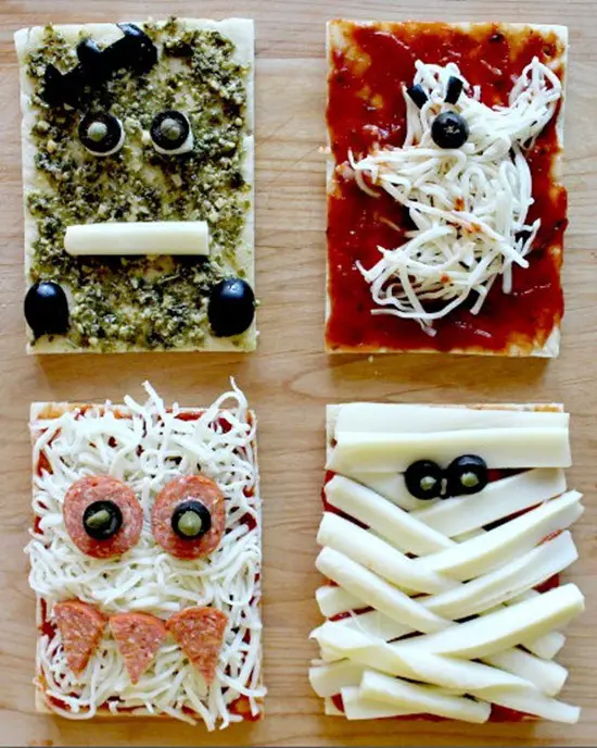 pizzas de halloween para niños