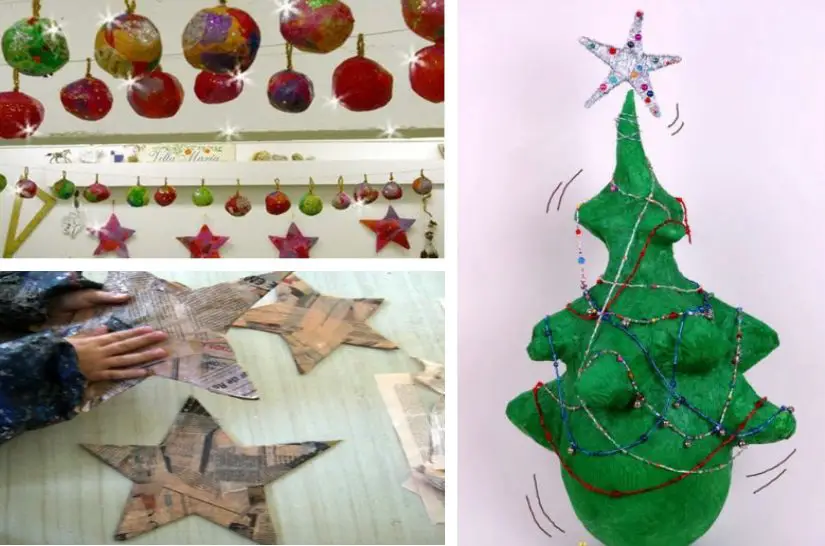 Manualidades de Navidad con papel maché