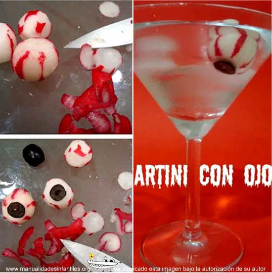 cocktail con ojos para halloween