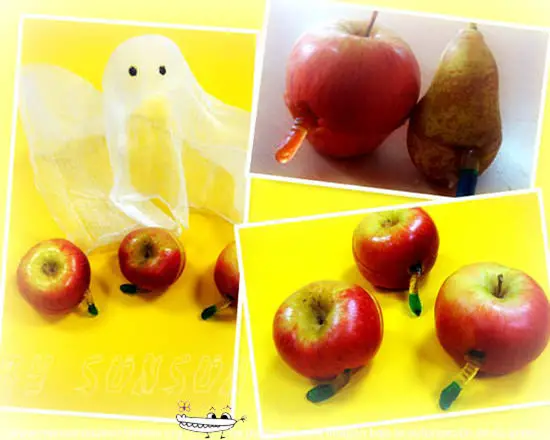 manzanas con gusano recetas para halloween