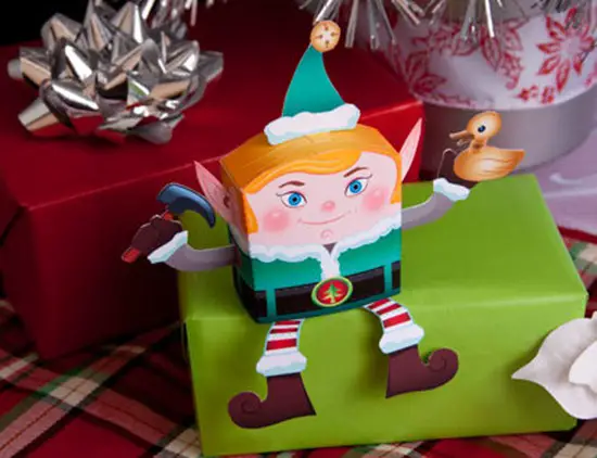 figurita recortable navidad elfo