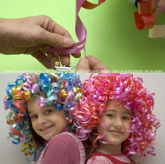 pelucas de papel para niños