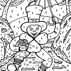 Trebol leprechaun para colorear