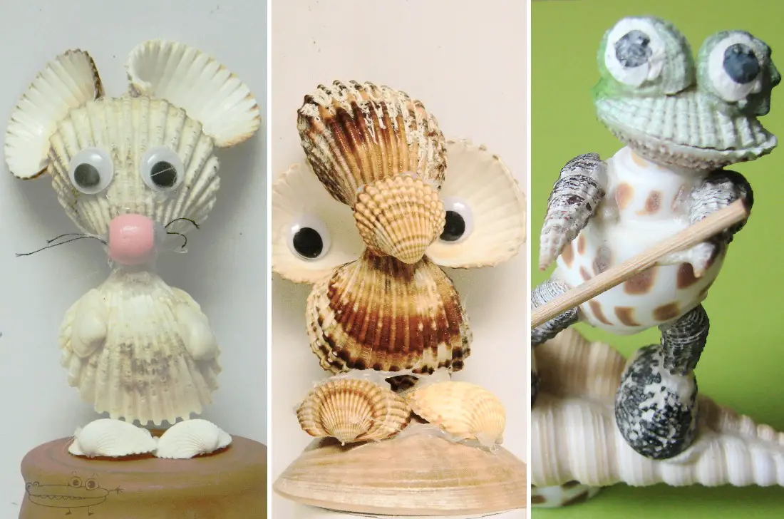 Animales hechos de conchas marinas