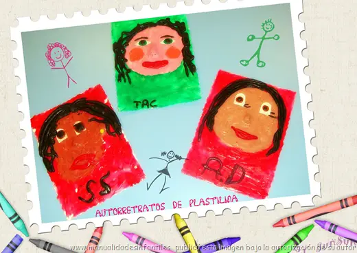 manualidades autorretratos plastilina