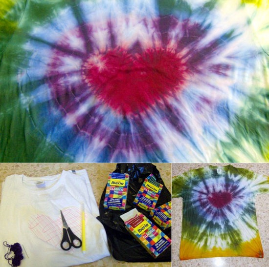 pintar camiseta Hippie de corazón -Manualidades Infantiles