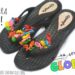 Chanclas decoradas con globos