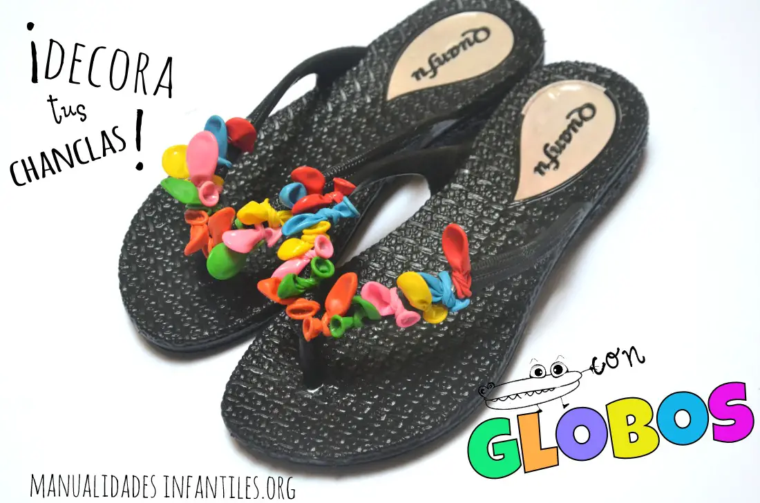 Chanclas decoradas con globos