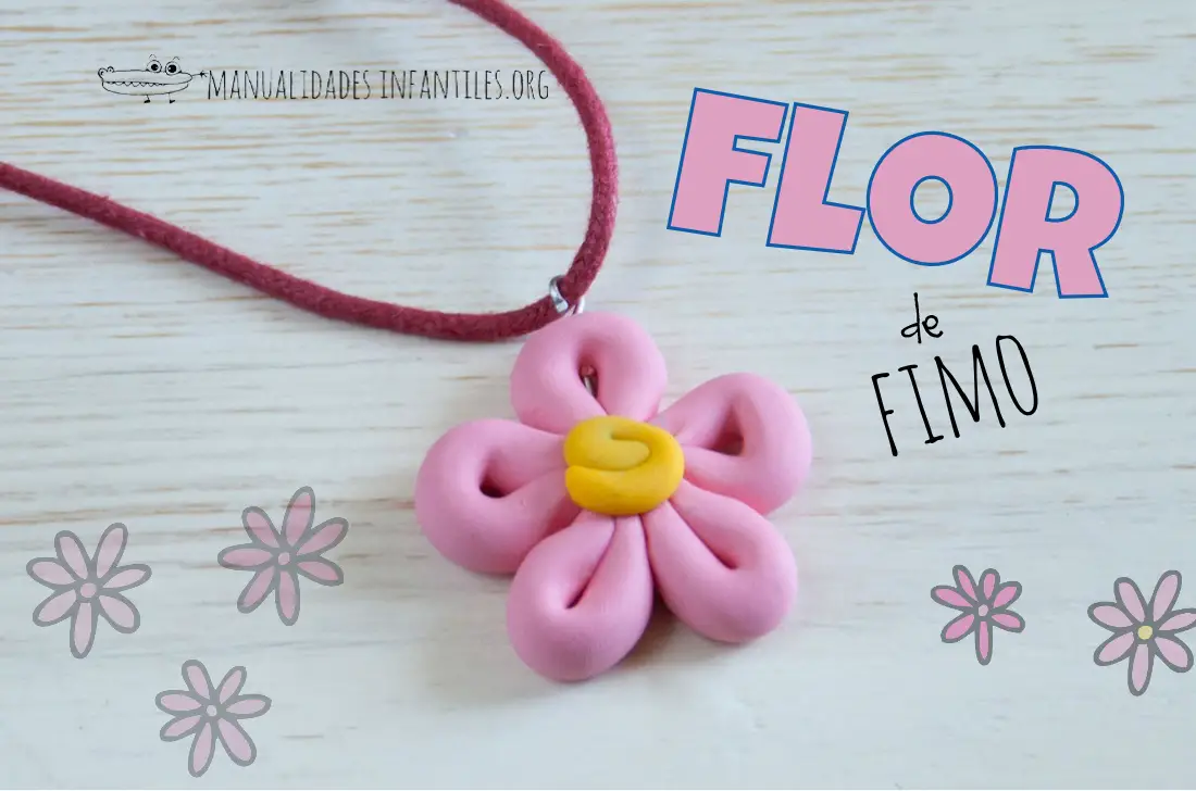 Collar de flor en fimo