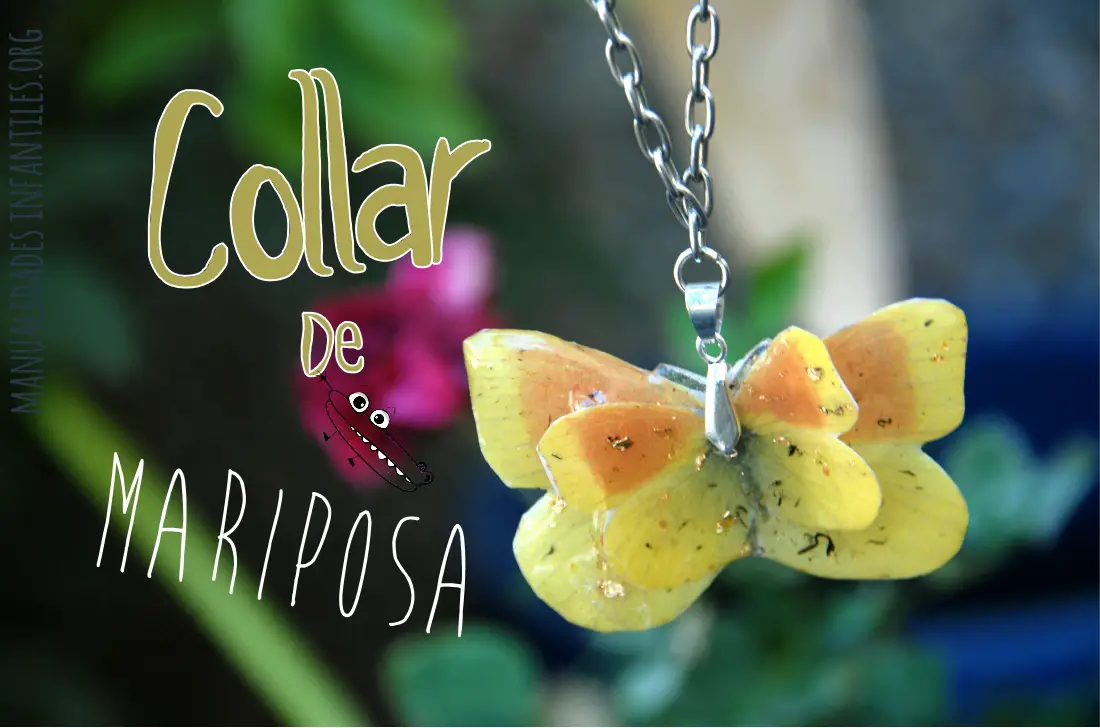 Collar de mariposa en resina