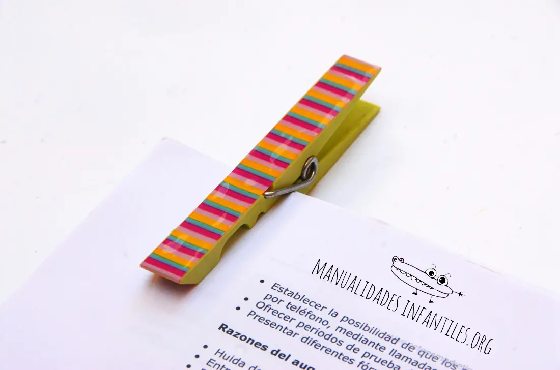Como decorar pinzas con cinta washi