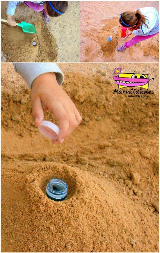 cómo hacer un volcán de arena