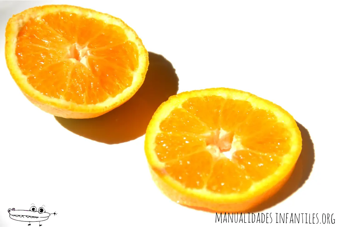 Cortar rodajas de naranja