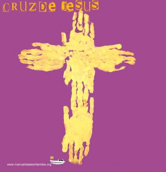 Cruz de Jesus con pintura de dedos