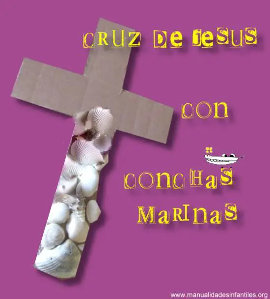 Cruz de Jesús con conchas marinas
