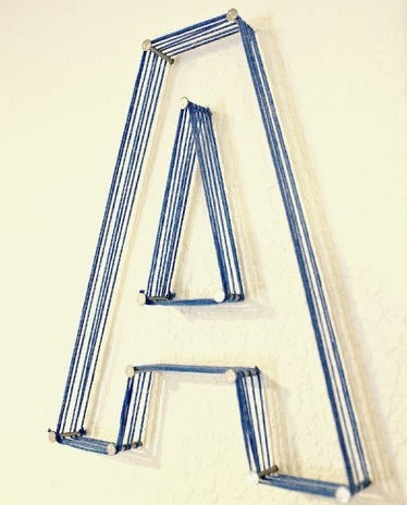 decorando con letras de hilo