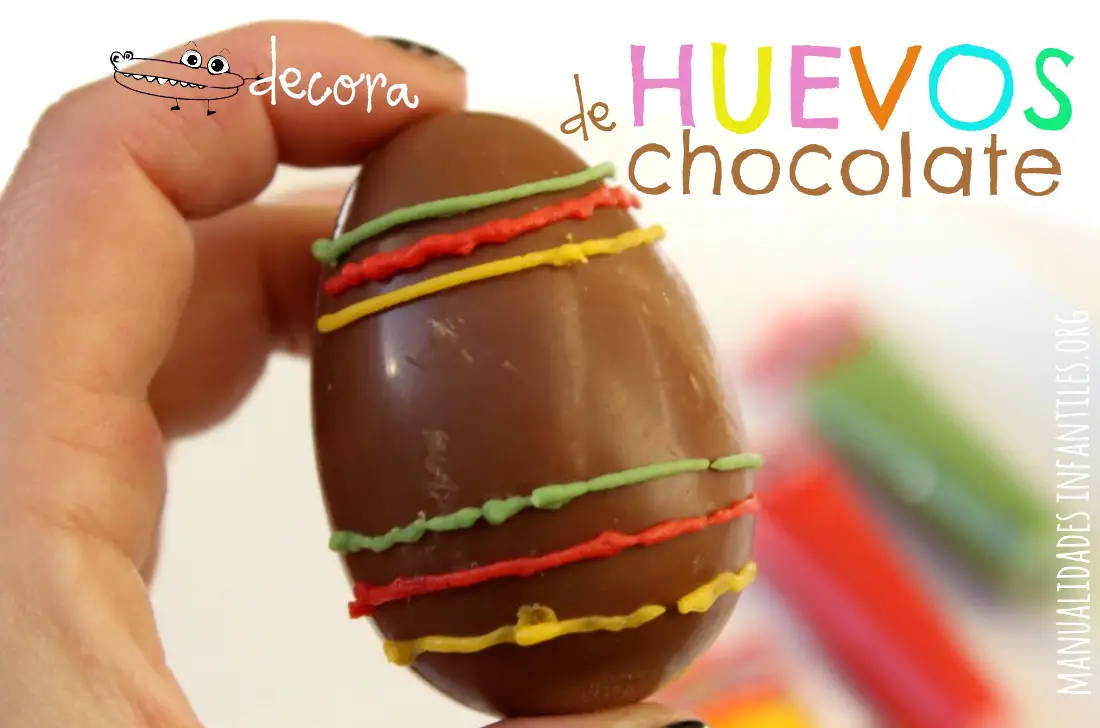 Decorar huevos de chocolate pascua -Manualidades Infantiles