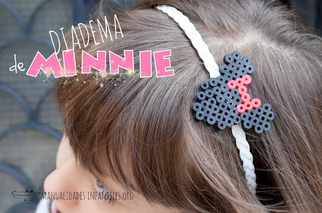 Tiempo de día terminar diapositiva Diadema Minnie de Hamma Beads -Manualidades Infantiles