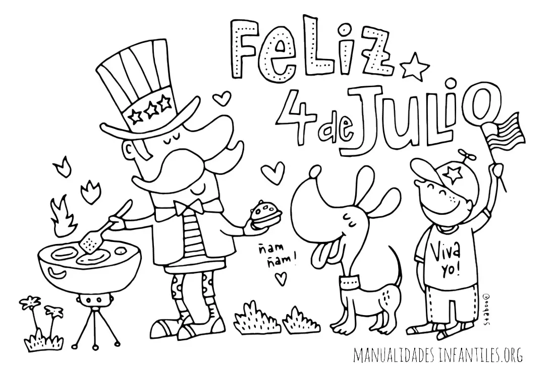 Dibujo barbacoa 4 de julio