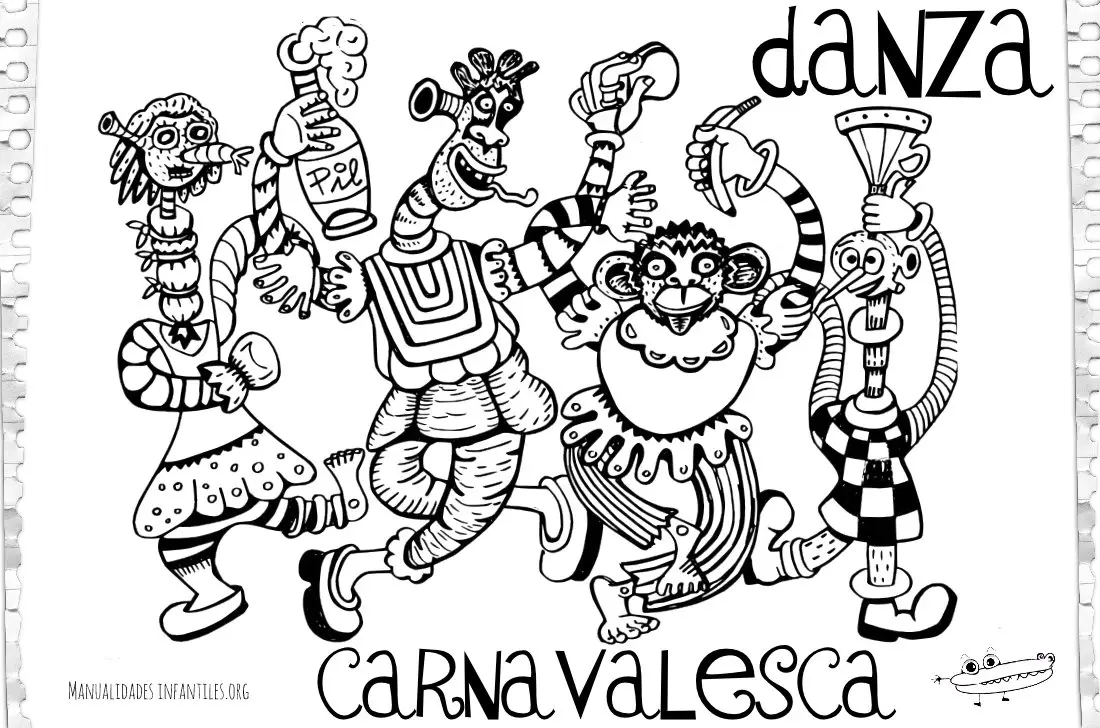 Dibujo danza carnavalesca -Manualidades Infantiles