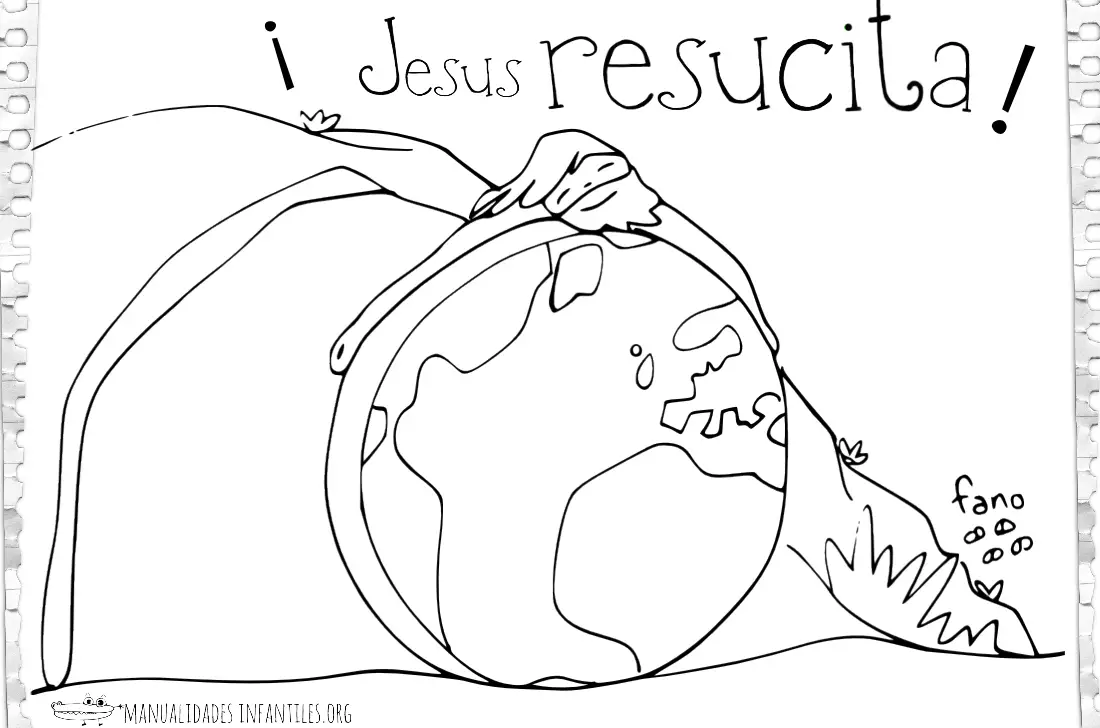 Dibujo de Jesus resucitando