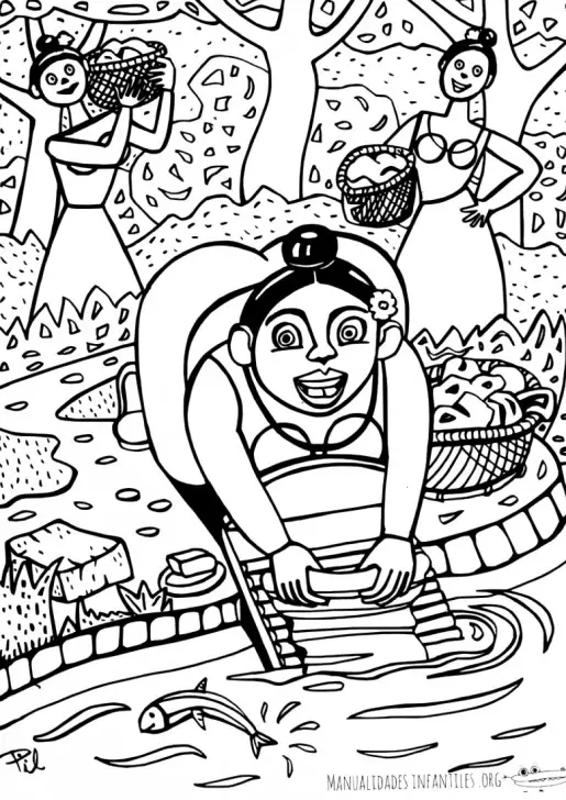 Dibujo de Mujeres trabajadoras para colorear -Manualidades Infantiles