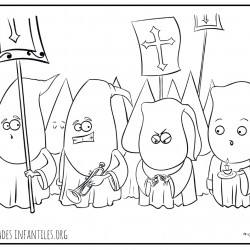 Dibujo de Nazarenos en Semana Santa