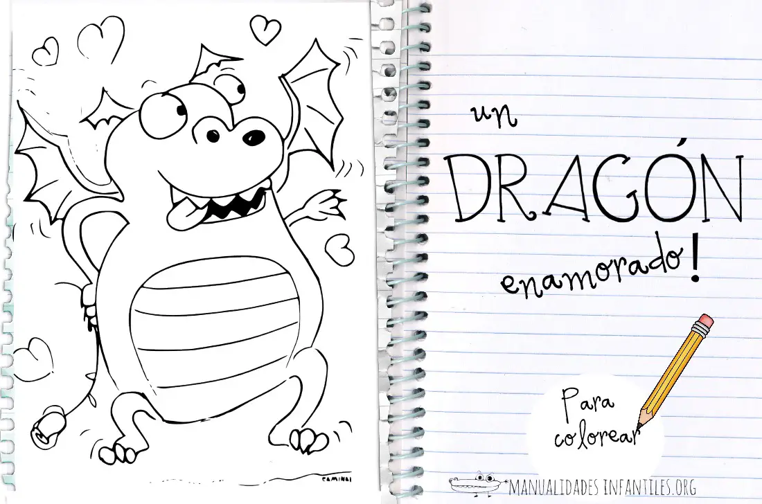 Dibujo de dragon enamorado