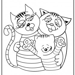 Dibujo de familia de gatos