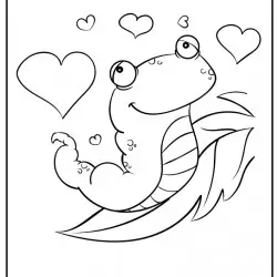 Dibujo de gusano enamorado