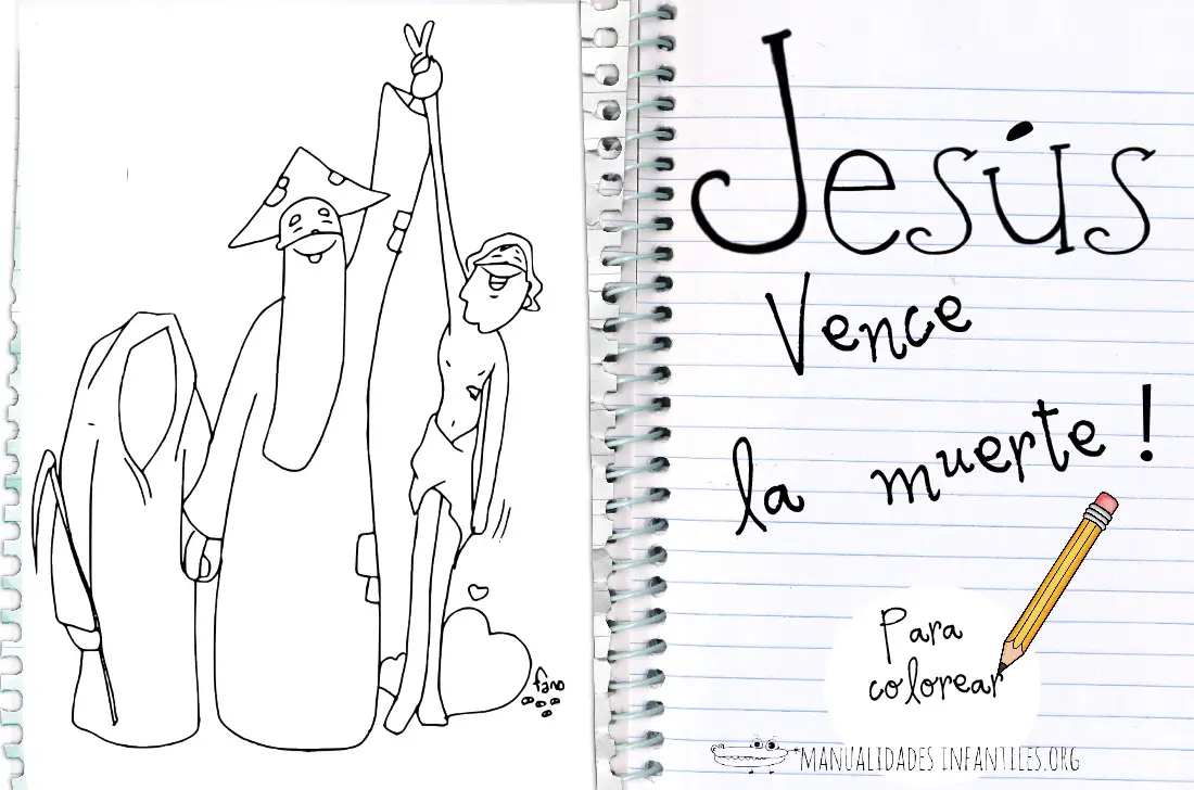 Dibujo de la resurreccion de Jesus vence la muerte