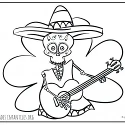 Dibujo de mariachi para dia de muertos