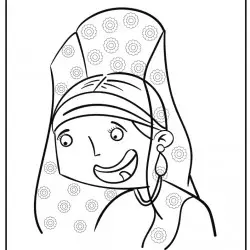 Dibujo de mujer con mantilla